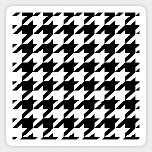 Preppy 1980s geometric pattern trendy black and white Houndstooth Sticker